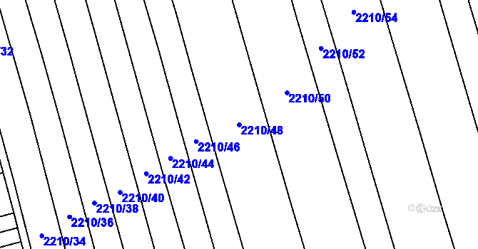 Parcela st. 2210/48 v KÚ Velká Bystřice, Katastrální mapa
