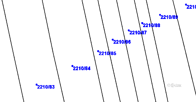 Parcela st. 2210/85 v KÚ Velká Bystřice, Katastrální mapa