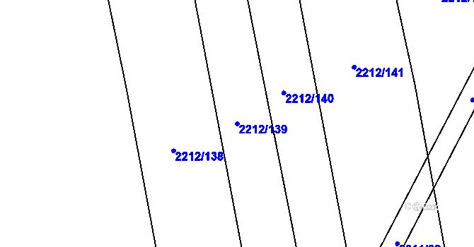 Parcela st. 2212/139 v KÚ Velká Bystřice, Katastrální mapa