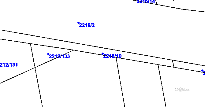 Parcela st. 2216/10 v KÚ Velká Bystřice, Katastrální mapa