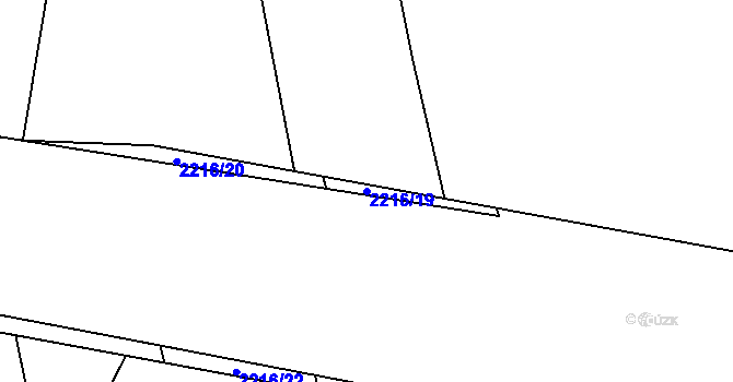 Parcela st. 2216/19 v KÚ Velká Bystřice, Katastrální mapa
