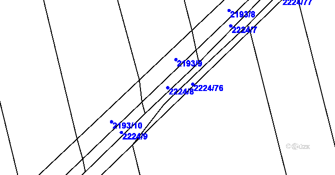 Parcela st. 2224/8 v KÚ Velká Bystřice, Katastrální mapa