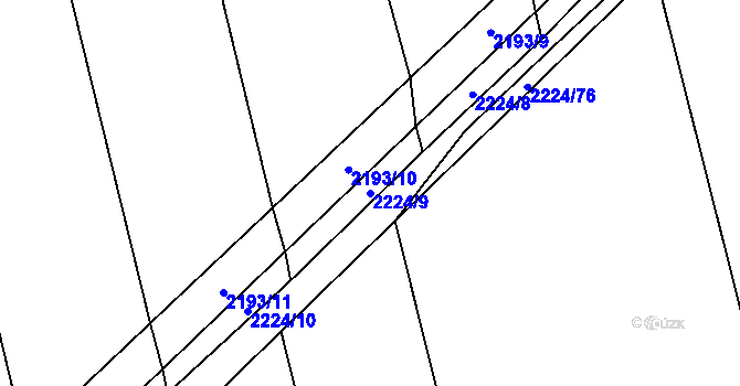 Parcela st. 2224/9 v KÚ Velká Bystřice, Katastrální mapa