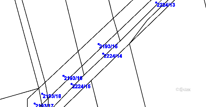 Parcela st. 2224/14 v KÚ Velká Bystřice, Katastrální mapa