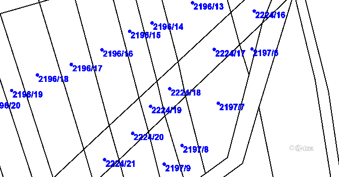 Parcela st. 2224/18 v KÚ Velká Bystřice, Katastrální mapa