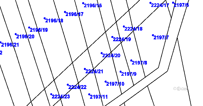 Parcela st. 2224/20 v KÚ Velká Bystřice, Katastrální mapa