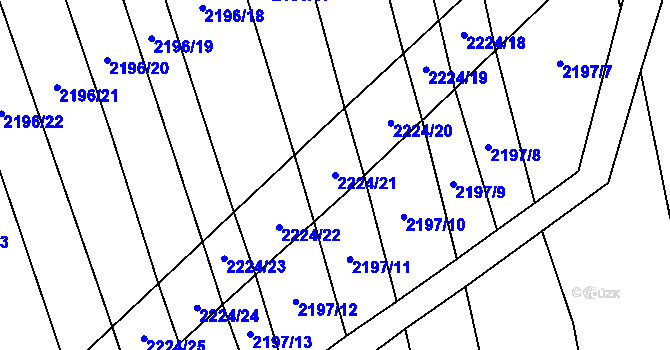 Parcela st. 2224/21 v KÚ Velká Bystřice, Katastrální mapa