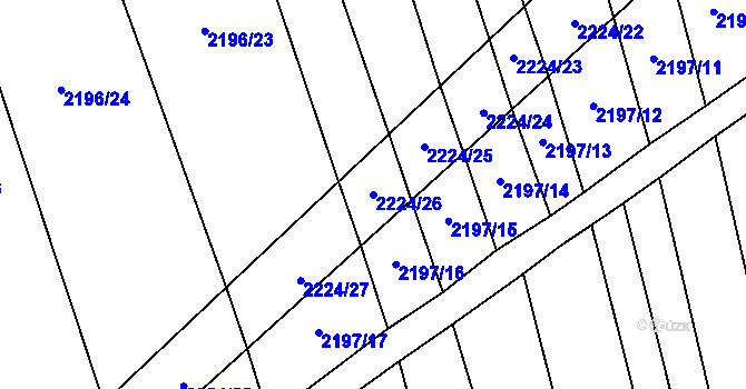Parcela st. 2224/26 v KÚ Velká Bystřice, Katastrální mapa