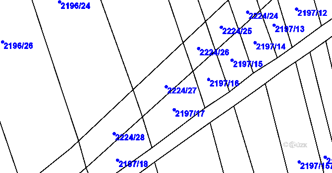 Parcela st. 2224/27 v KÚ Velká Bystřice, Katastrální mapa