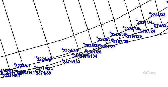 Parcela st. 2224/38 v KÚ Velká Bystřice, Katastrální mapa