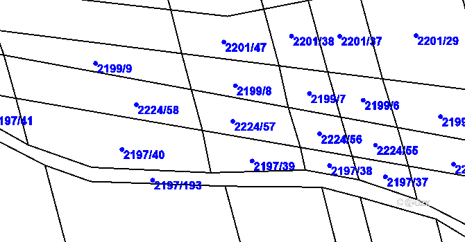 Parcela st. 2224/57 v KÚ Velká Bystřice, Katastrální mapa