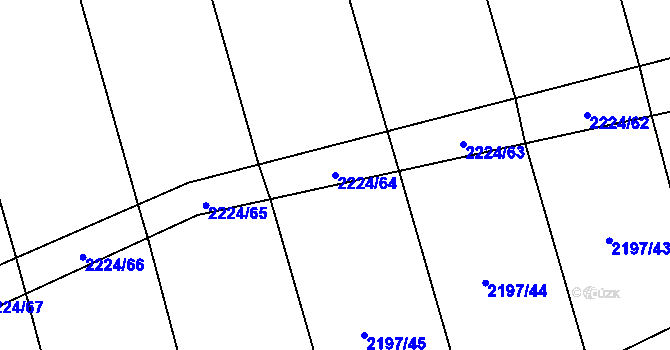 Parcela st. 2224/64 v KÚ Velká Bystřice, Katastrální mapa