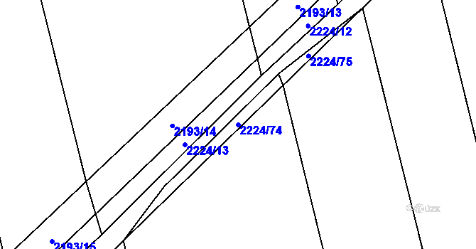 Parcela st. 2224/74 v KÚ Velká Bystřice, Katastrální mapa