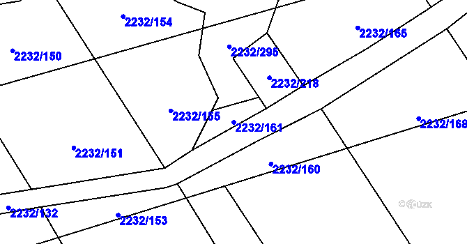 Parcela st. 2232/161 v KÚ Velká Bystřice, Katastrální mapa