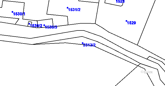 Parcela st. 2313/2 v KÚ Velká Bystřice, Katastrální mapa
