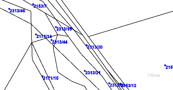 Parcela st. 2313/20 v KÚ Velká Bystřice, Katastrální mapa