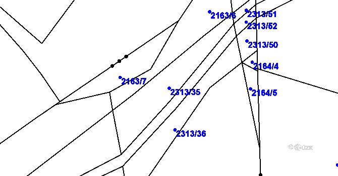 Parcela st. 2313/35 v KÚ Velká Bystřice, Katastrální mapa