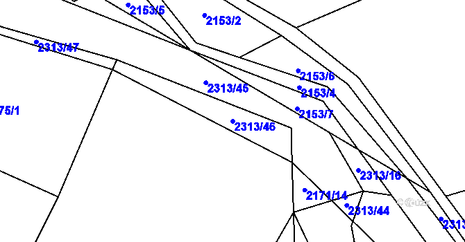 Parcela st. 2313/46 v KÚ Velká Bystřice, Katastrální mapa