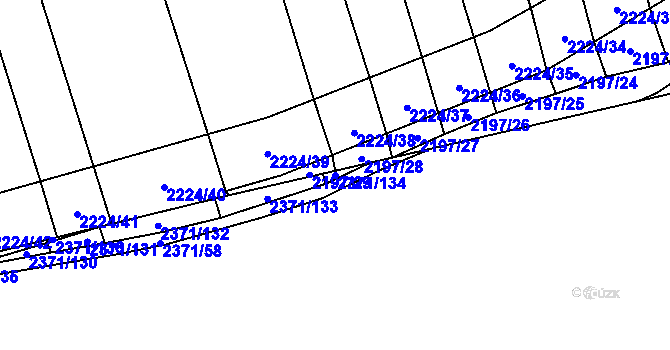 Parcela st. 2371/134 v KÚ Velká Bystřice, Katastrální mapa