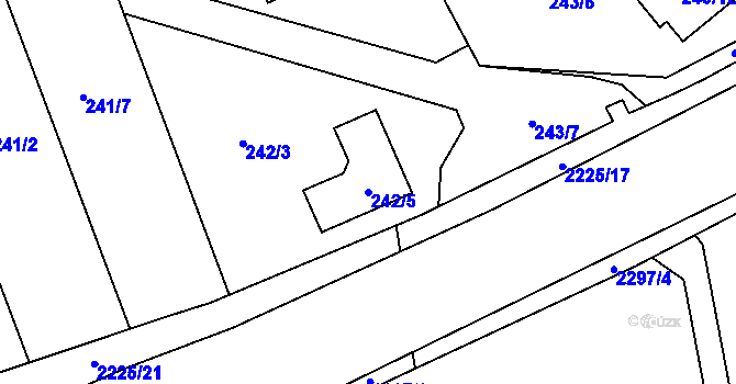 Parcela st. 242/5 v KÚ Velká Bystřice, Katastrální mapa