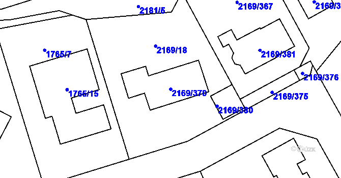 Parcela st. 2169/370 v KÚ Velká Bystřice, Katastrální mapa