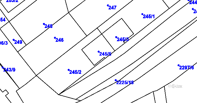 Parcela st. 245/5 v KÚ Velká Bystřice, Katastrální mapa