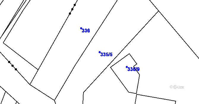 Parcela st. 335/5 v KÚ Velká Bystřice, Katastrální mapa