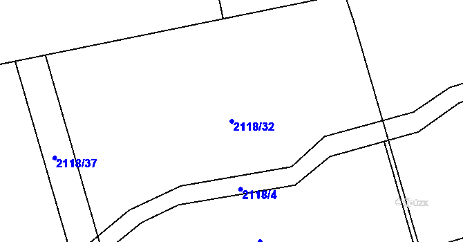 Parcela st. 2118/32 v KÚ Velká Bystřice, Katastrální mapa