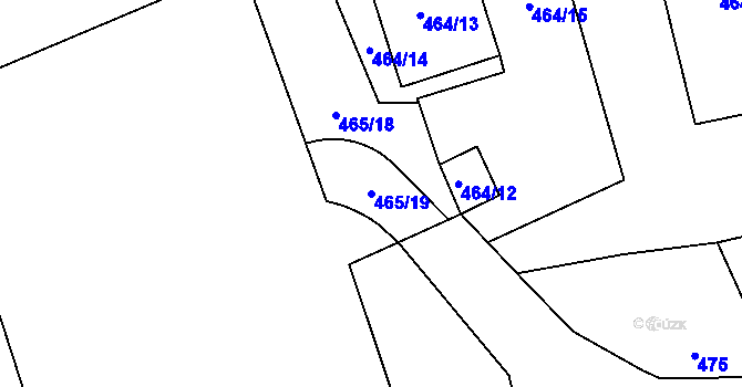 Parcela st. 465/19 v KÚ Velká Bystřice, Katastrální mapa
