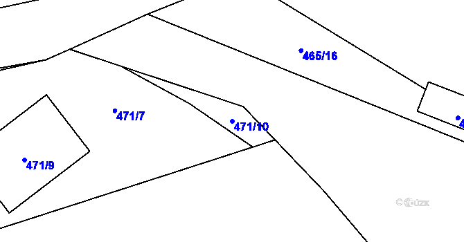 Parcela st. 471/10 v KÚ Velká Bystřice, Katastrální mapa