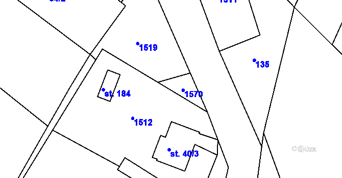 Parcela st. 40/5 v KÚ Velká Černoc, Katastrální mapa