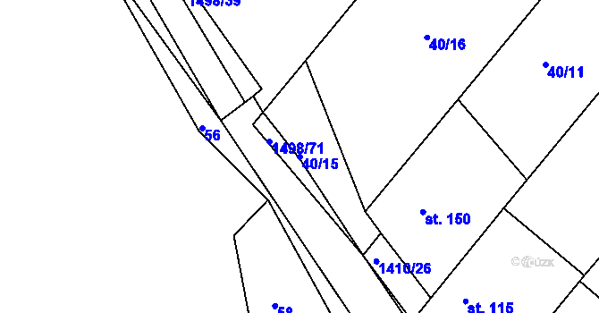 Parcela st. 40/15 v KÚ Velká Černoc, Katastrální mapa