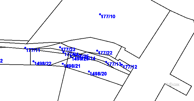 Parcela st. 177/22 v KÚ Velká Černoc, Katastrální mapa