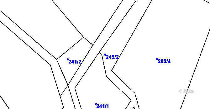 Parcela st. 245/2 v KÚ Velká Černoc, Katastrální mapa