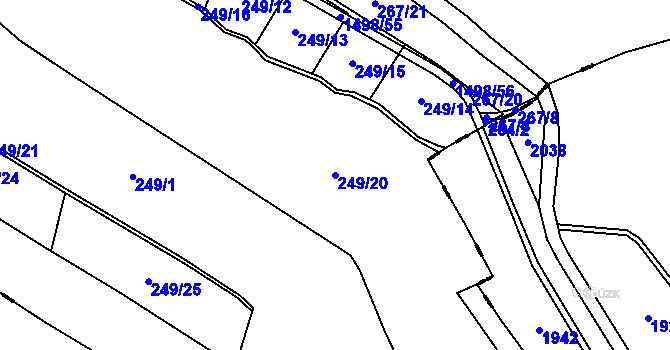 Parcela st. 249/20 v KÚ Velká Černoc, Katastrální mapa