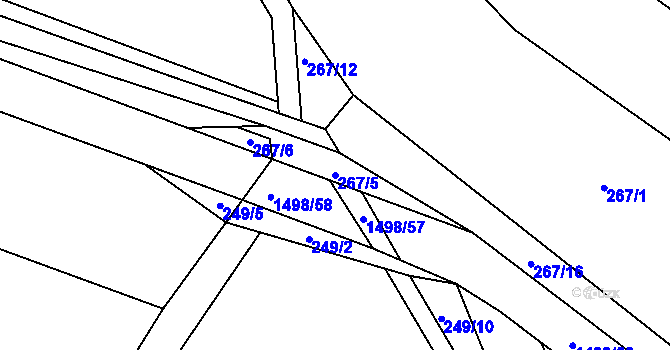 Parcela st. 267/5 v KÚ Velká Černoc, Katastrální mapa