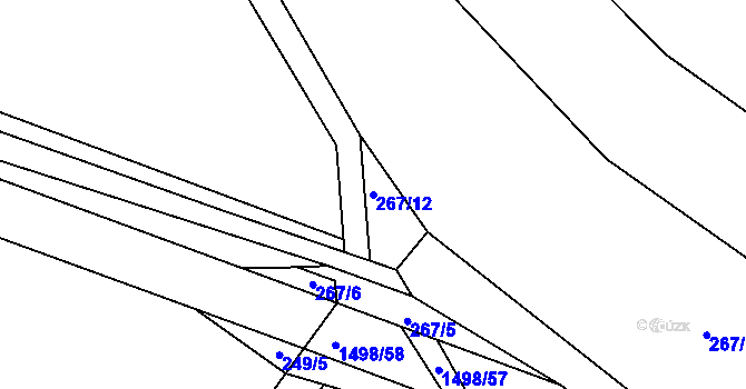 Parcela st. 267/12 v KÚ Velká Černoc, Katastrální mapa