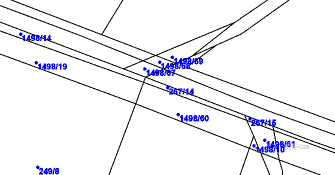 Parcela st. 267/14 v KÚ Velká Černoc, Katastrální mapa