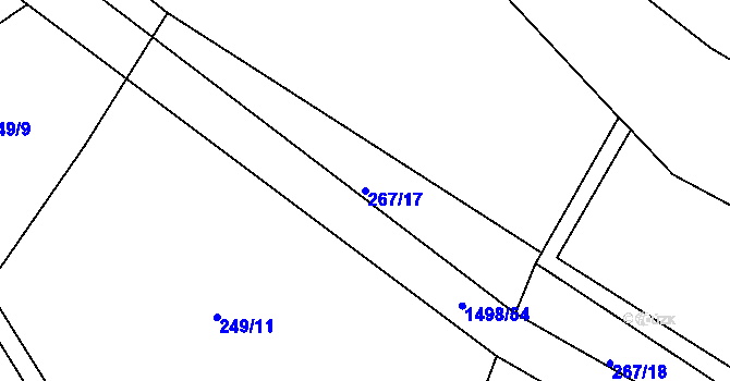 Parcela st. 267/17 v KÚ Velká Černoc, Katastrální mapa