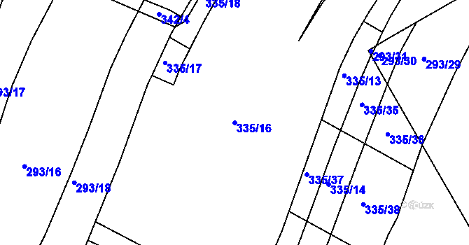 Parcela st. 335/16 v KÚ Velká Černoc, Katastrální mapa