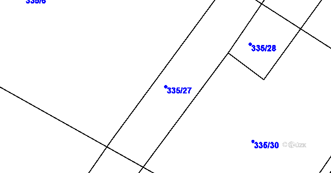 Parcela st. 335/27 v KÚ Velká Černoc, Katastrální mapa