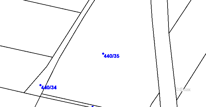 Parcela st. 440/35 v KÚ Velká Černoc, Katastrální mapa