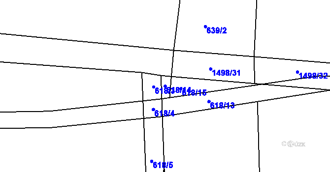 Parcela st. 618/14 v KÚ Velká Černoc, Katastrální mapa