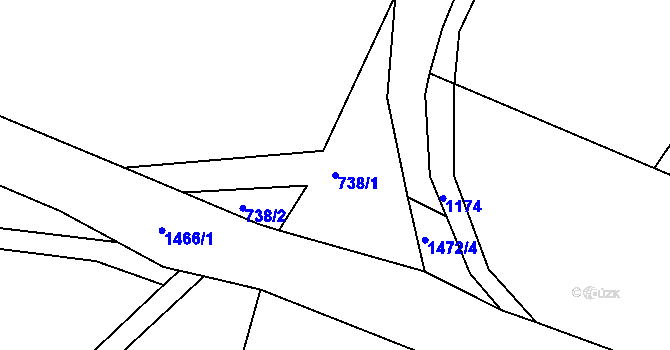 Parcela st. 738/1 v KÚ Velká Černoc, Katastrální mapa