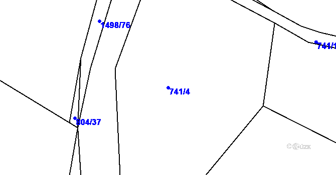 Parcela st. 741/4 v KÚ Velká Černoc, Katastrální mapa