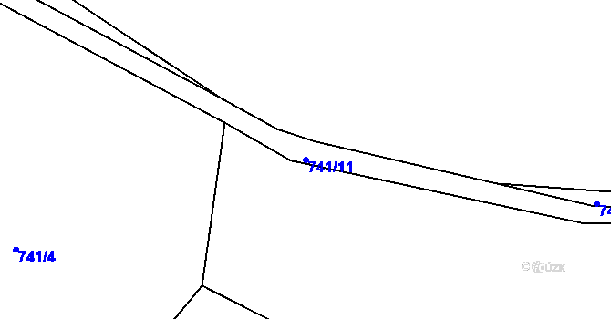Parcela st. 741/11 v KÚ Velká Černoc, Katastrální mapa