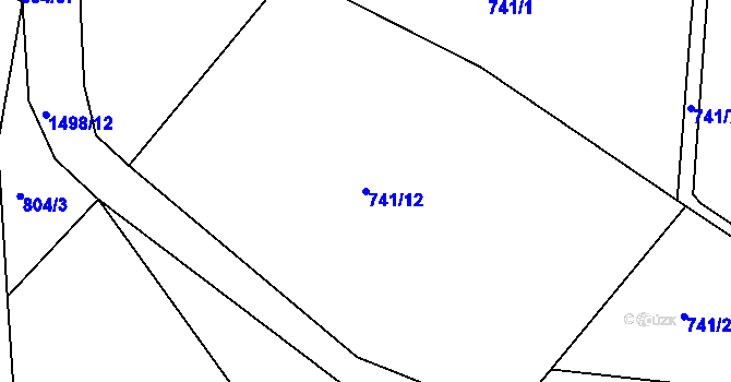 Parcela st. 741/12 v KÚ Velká Černoc, Katastrální mapa