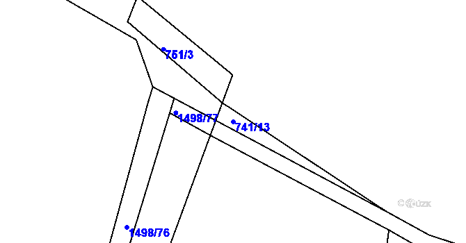 Parcela st. 741/13 v KÚ Velká Černoc, Katastrální mapa