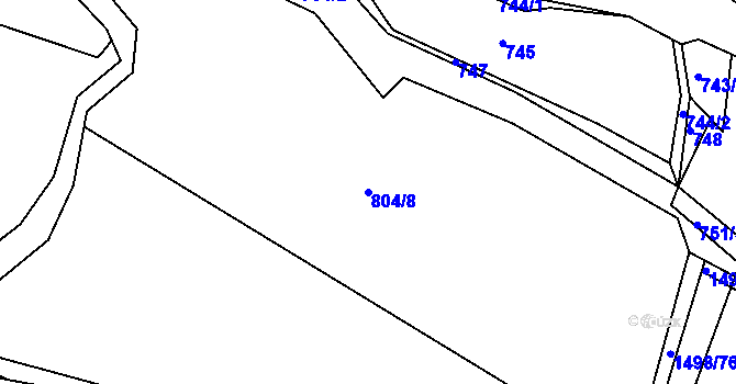 Parcela st. 804/8 v KÚ Velká Černoc, Katastrální mapa
