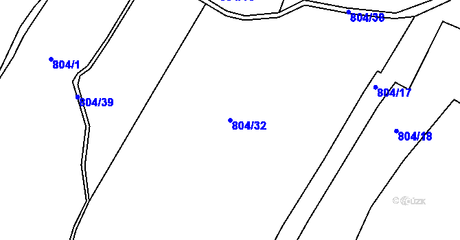 Parcela st. 804/32 v KÚ Velká Černoc, Katastrální mapa